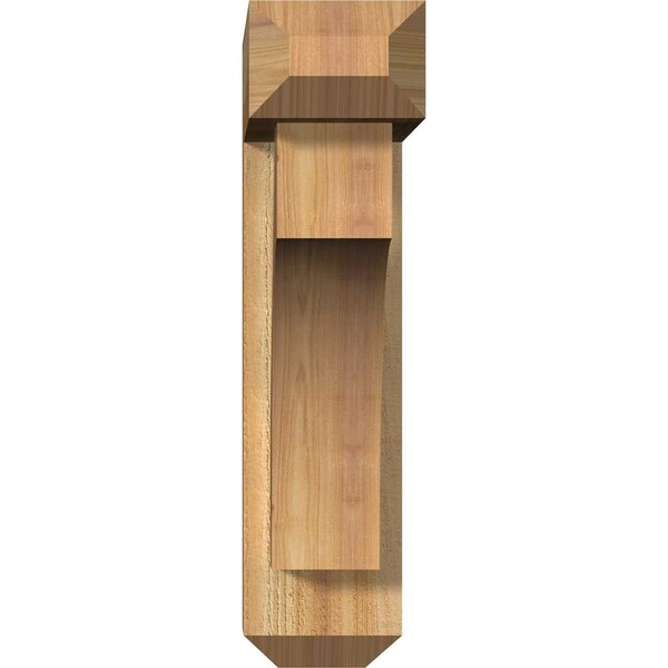 Westlake Craftsman Rough Sawn Bracket W/ Offset Brace, Western Red Cedar, 6W X 20D X 24H